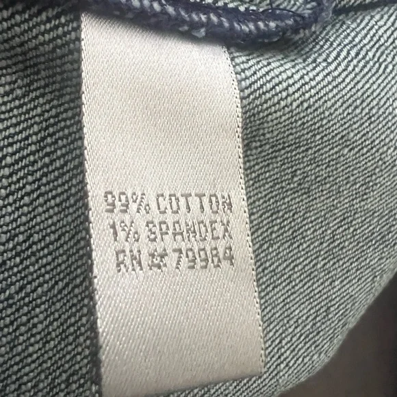 Chico's Blue Denim Jean Jacket with detailed beading design -turquoise and gold - Picture 7 of 7